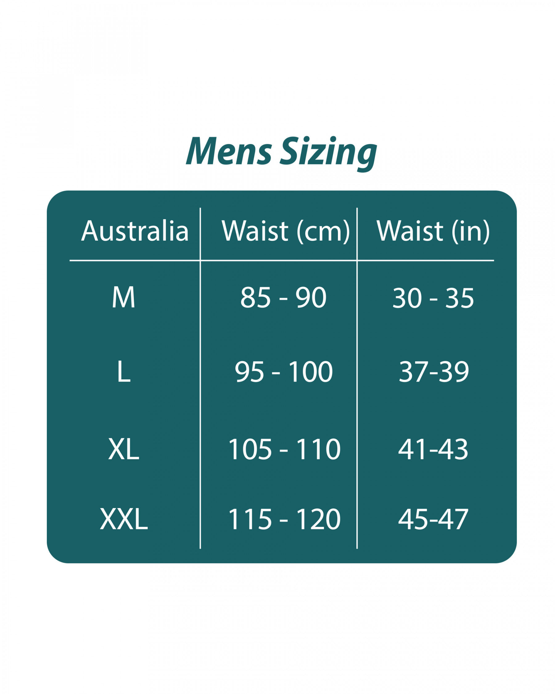 Depends Men's Size Chart